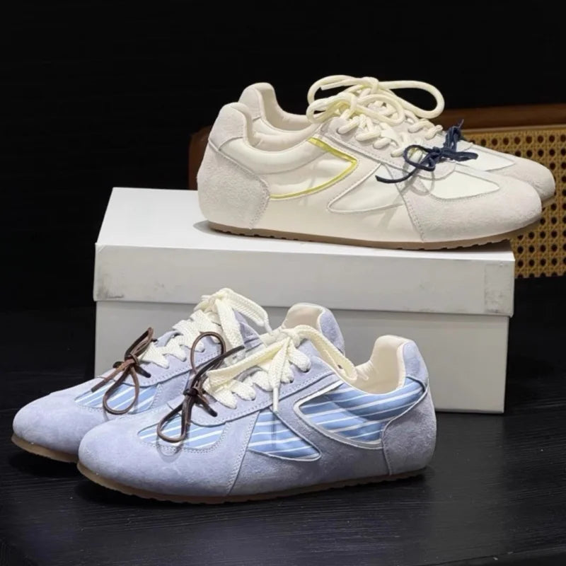 Retro Concise Round Toe Shoes Korean Hot Style Casual Comfortable Soft Sneakers Elegant Shoes