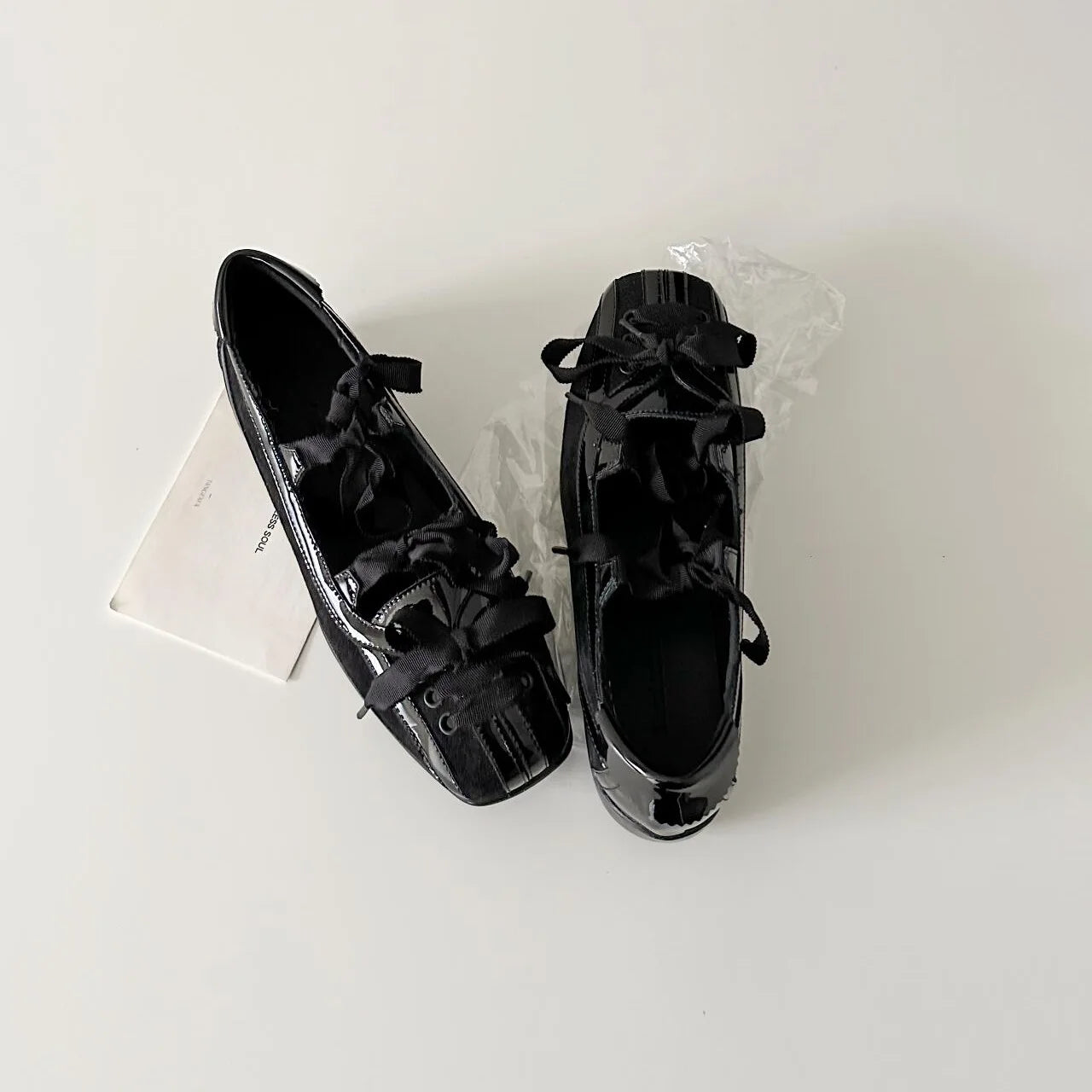 square head bow shallow mouth ballet shoes one-pedal flat Mary Jane single shoes