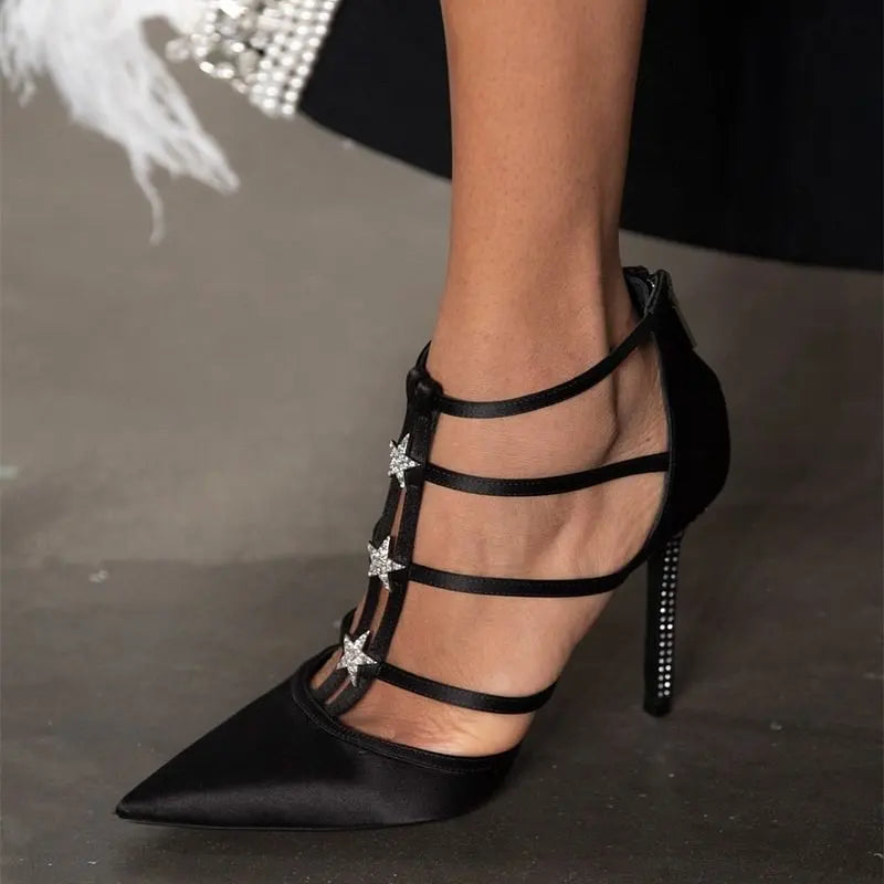 Round Toe Bow Decor Pumps Block Low Heels Slip On Hollow Sweet Dress Daily Party Elegant Design Sandals