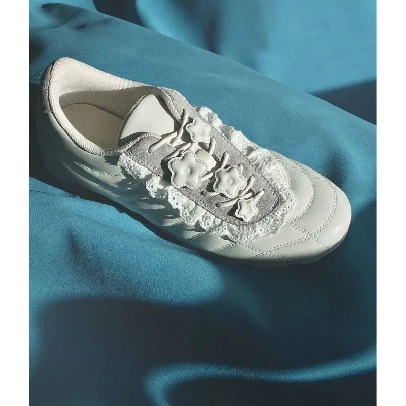 Flat Bottom Deqin Shoes Leather Version Sporty Lace-Up Board Shoes Rubber Sole High Top Adult Footwear