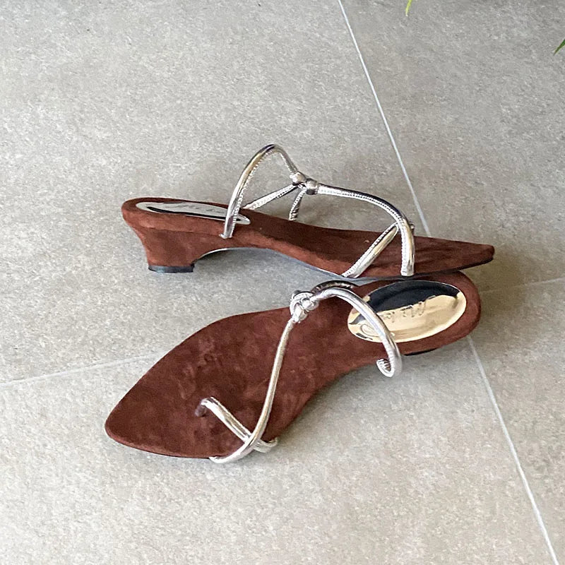 Pointed Toe Wedges Slippers Shallow Footwear Low Heel Slippers Shoes Flip flops Slides Sandals