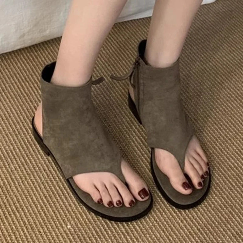Ankle Cool Boots Sandals Flats Clip Toe Shoes Casual Open Toe Shoes Walking Slippers Mujer Sandalias