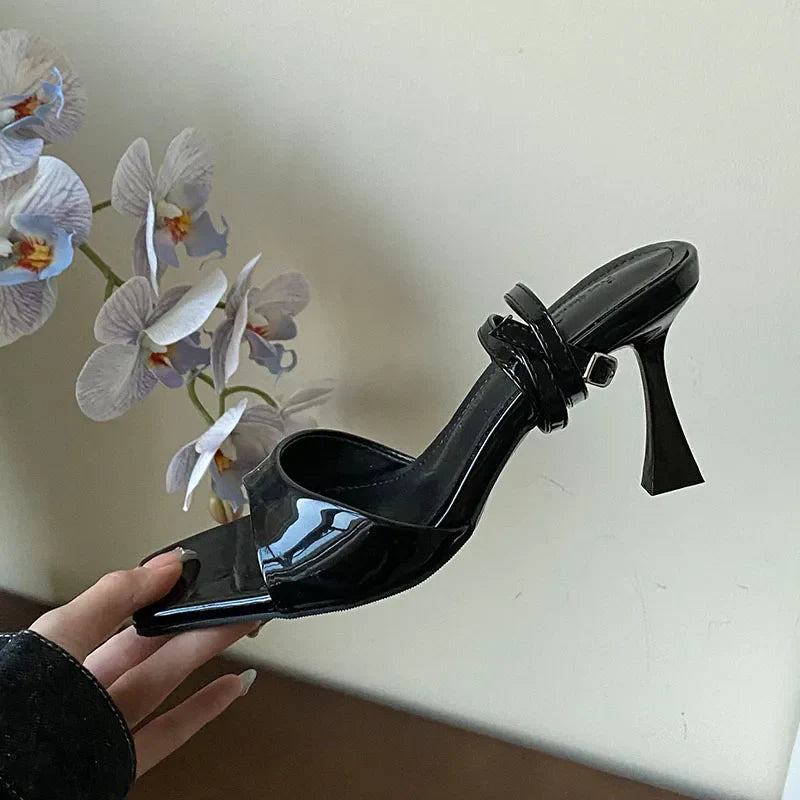 Ankle Strap High Heels Pumps Shoes Square Toe Footwear Shallow Party High Heels Shoes