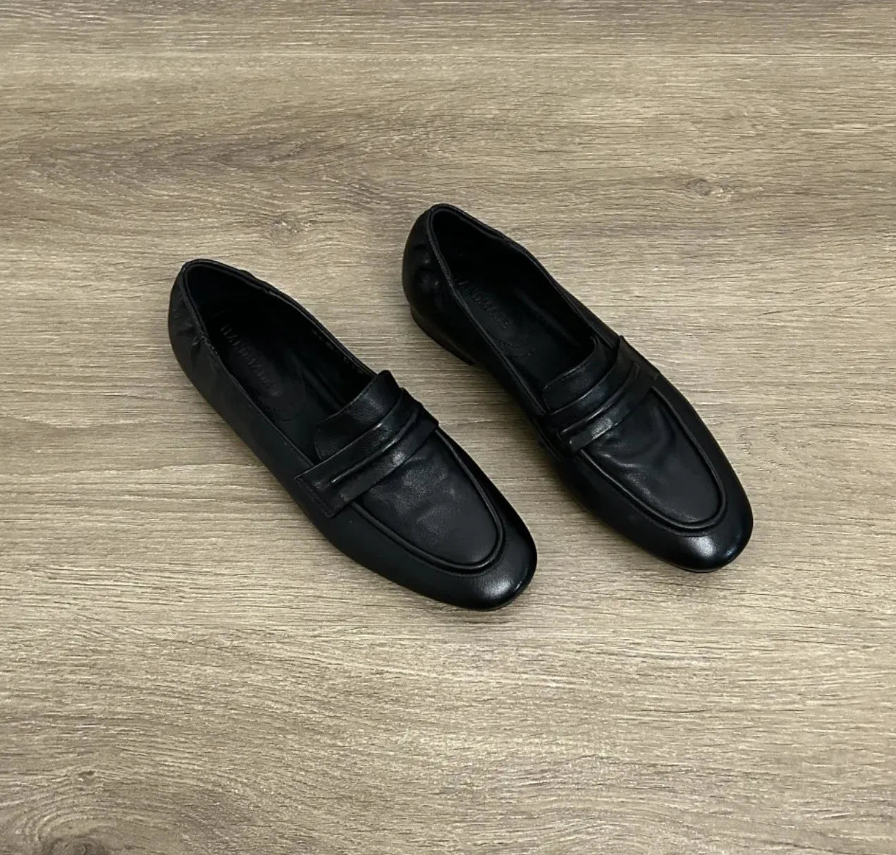 British Style Casual Lightweight Flat Shoes Office Retro Leather Loafers Flats
