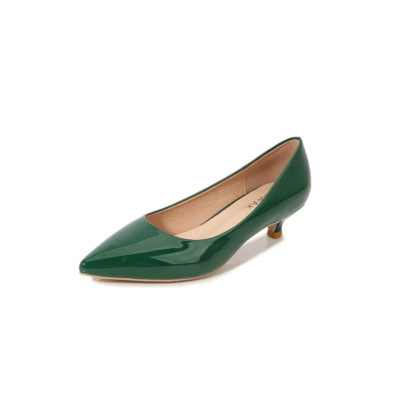 elegant patent leather shoes pointed toe candy color low heel pumps shallow mouth single leather pumps big size 43
