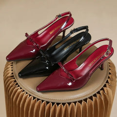 Solid Color High-heeled Sandals