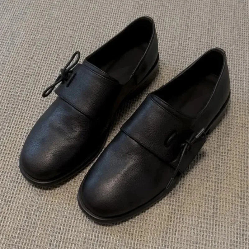 Leather Flat Shoes Outside Versatile Casual Loafers Concise Comfortable Soft Soled Flats