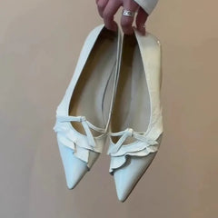 Genuine Leather Pointed Toe Flats Shoes Shallow Loafers Shoes Casual Walking Shoes Woman Sandals Trend Comfortable