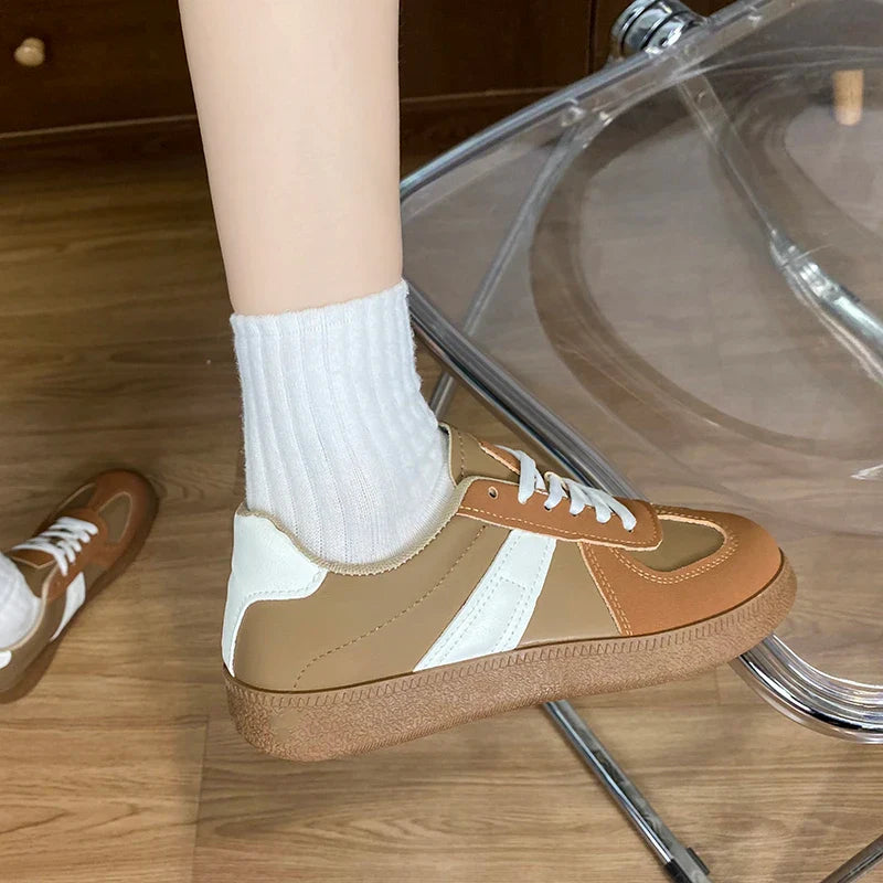 shoes lace-up outdoor walking shoes sneakers comfortable flat shoes