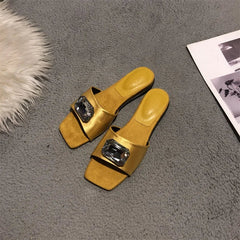 Low Shoes PU Hoof Heels Rome Fabric Rubber Shoes Low Hoof Heels PU Rubber Rome