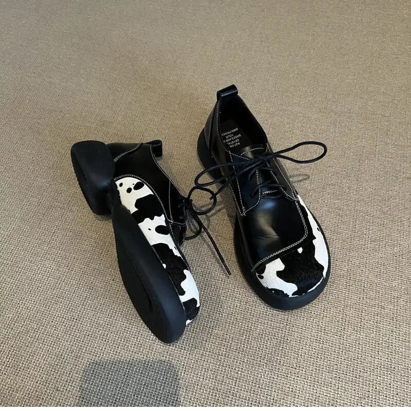 Soft Sole British Style Flats Casual Loafers Comfortable Rubber Bottom Non-slip Shoes
