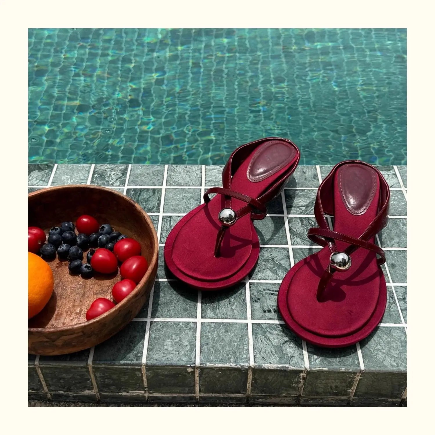 Clip Toe High Heels Sandals Shoes Woman Brand Beach Flip Flops Shoes Slingback Slides