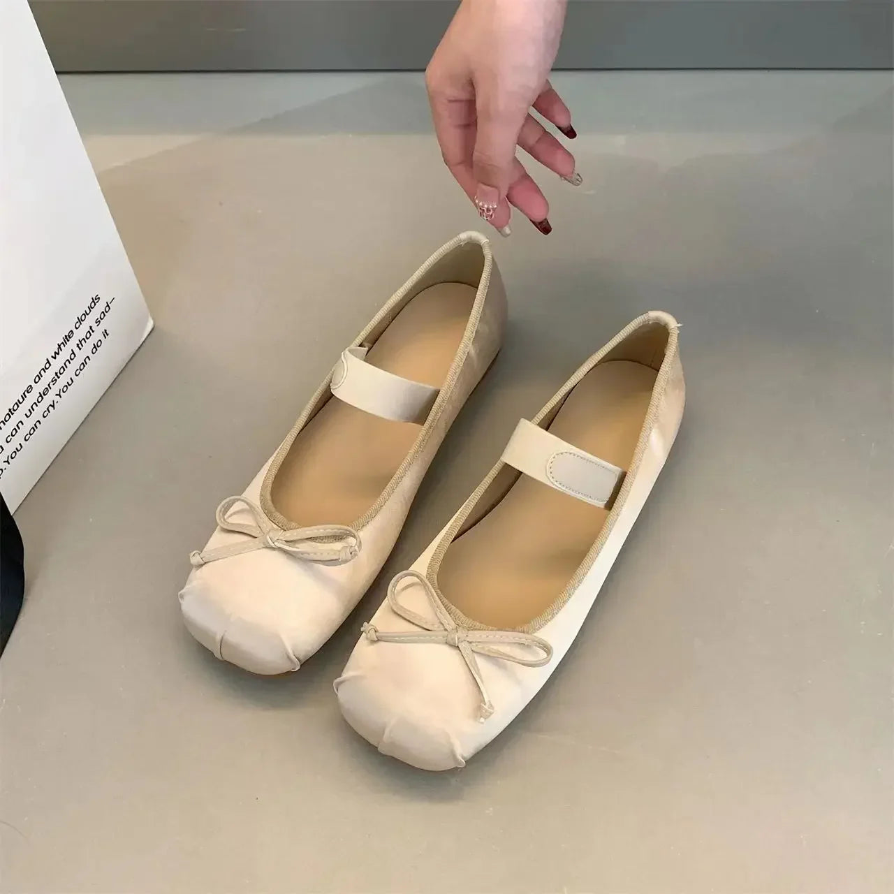 Bow-bottom Ballet Shoes Dance Shoes French Mary Jane Shoes in 2024