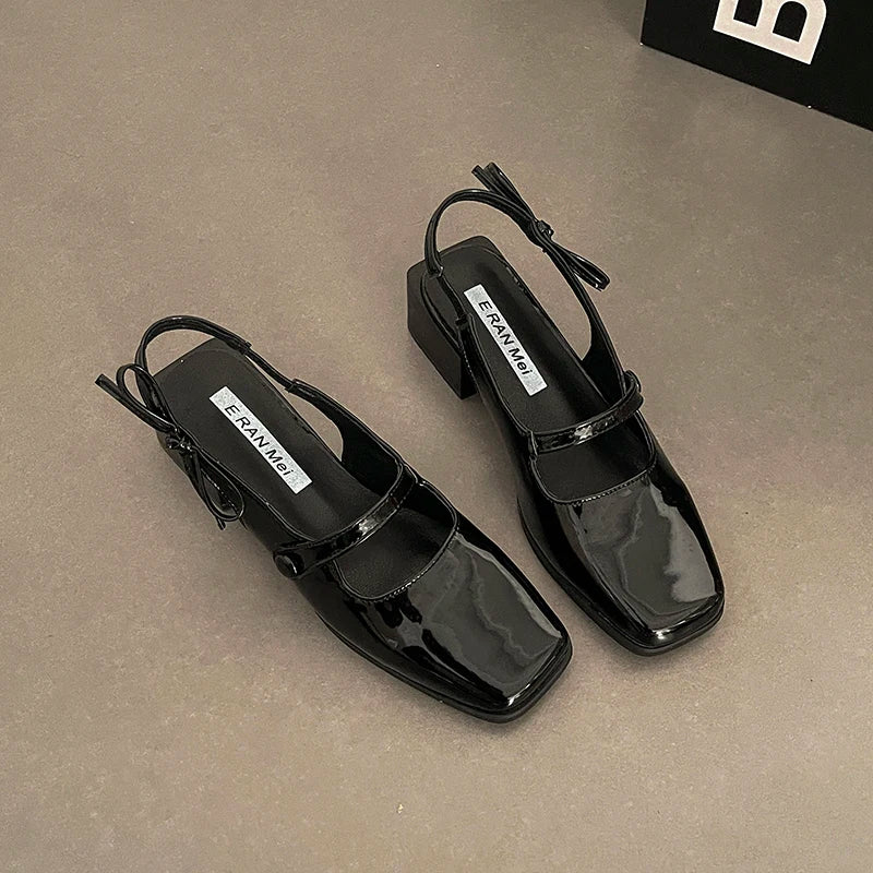 Cover Toe Sandals Ankle Buckle Party Dress Singbacks Mules Shoes Zapatos De Mujer