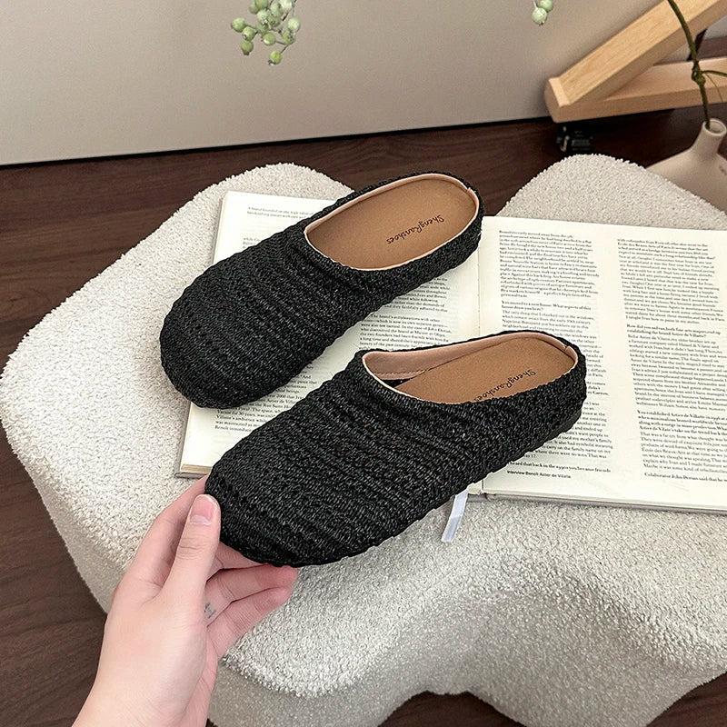 Breathable Hollow Out Mules Slippers Slip On Singbacks Shoes Casual Dress Slides