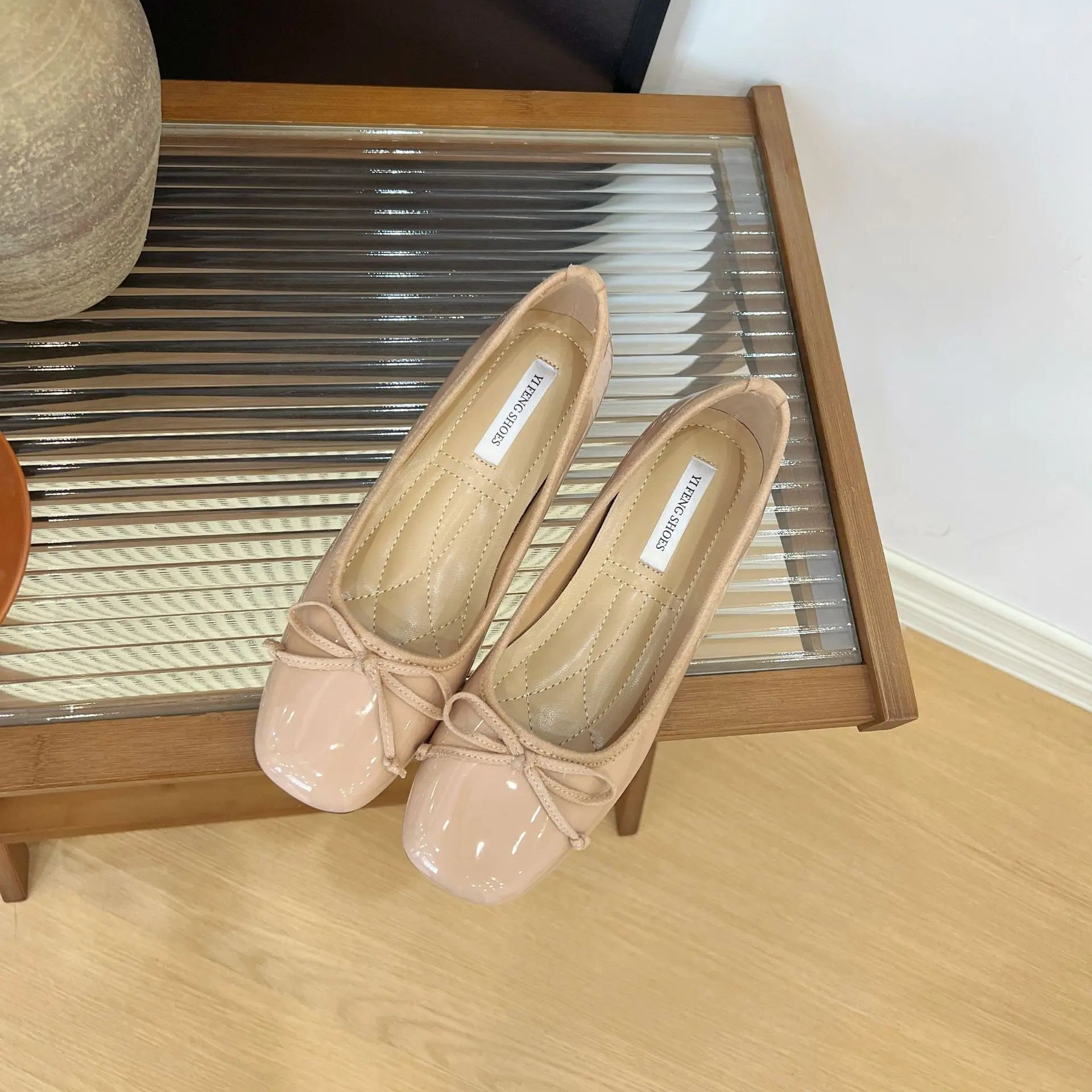 Increase Height 5cm Round Toe Bow-knot Sweet Ballet Shoes Office Woman Shallow Mouth Mary Jane Shoes