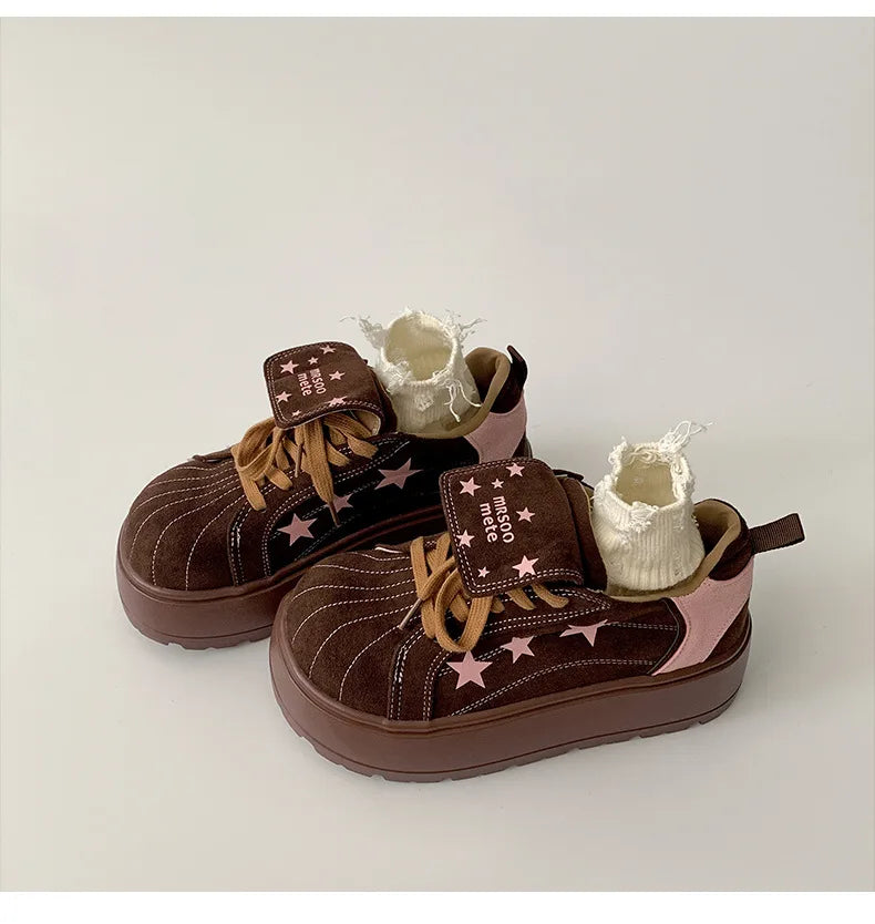 Vintage Low Top Thick Soled Increase Vulcanize Shoes