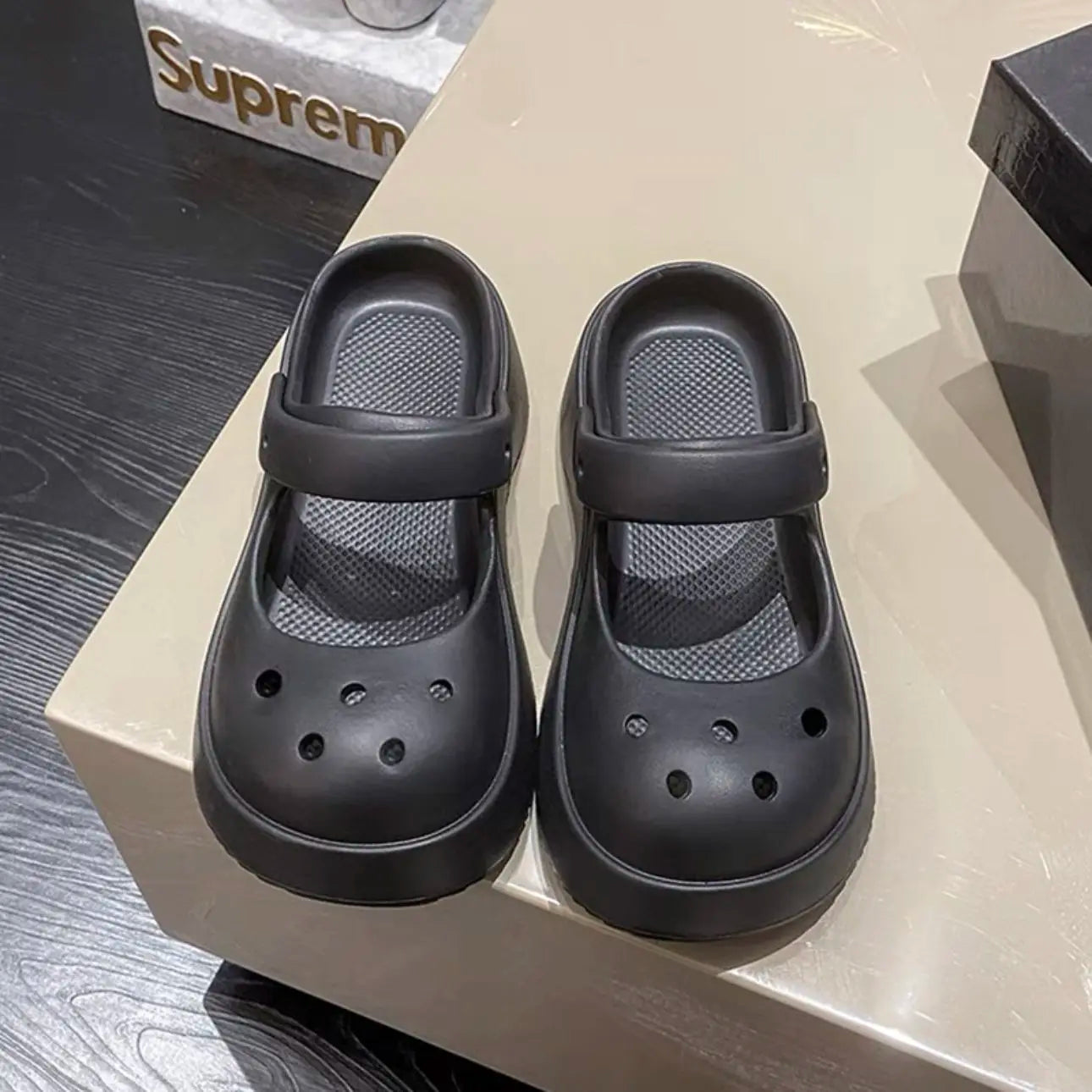 Platform Kawaii Slides Shoes Cute White Slippers and Sandals on Beach Thick Normal Top Designs Vip 39