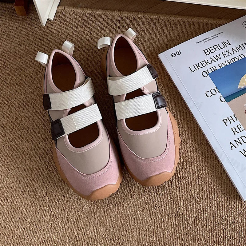 Retro Casual Thick Soled Mary Jane Shoes Versatile Shallow Mouth Comfortable Chunky Single Shoes