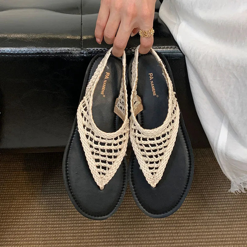 Flats Sandals Slides Shoes Beach Flip flops Round Toe Flats Sandals Shoes