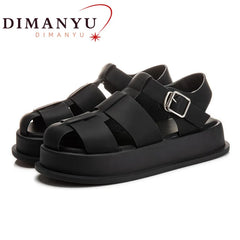 Roman Sandals Closed toe Leisure Thick Soled Woven Shoes Sandals