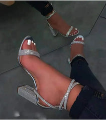 Transparent High Heels Pointed Toe Slip-on Wedding Party Brand Shoes