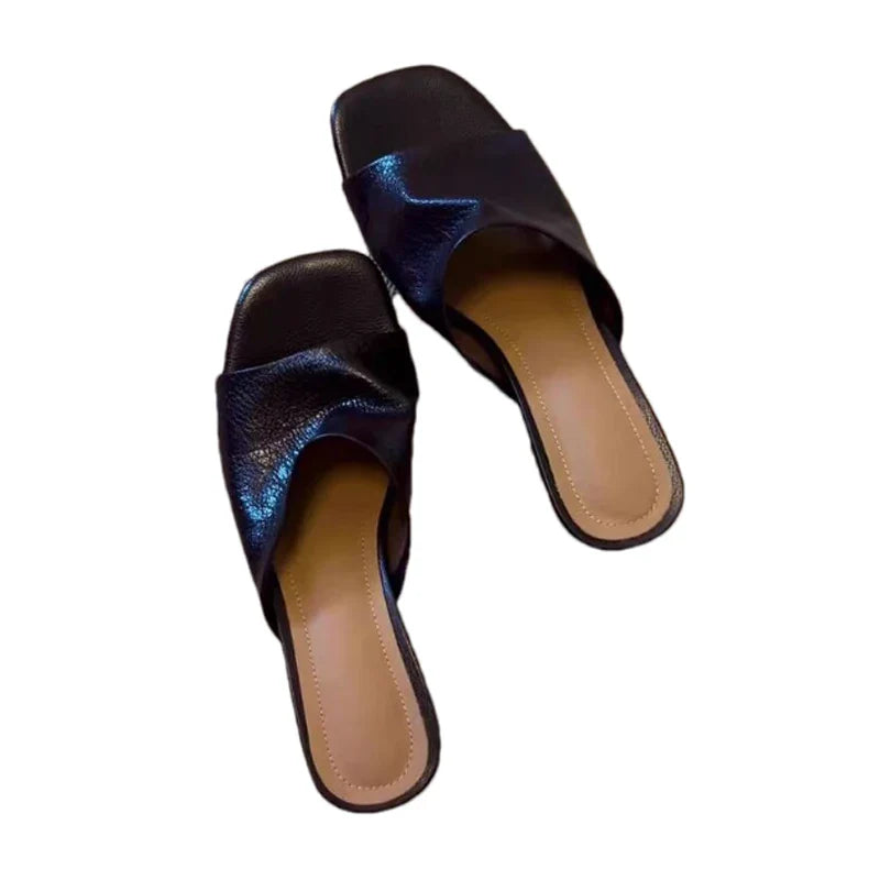 Elegant Sandals High Heels Slippers Brand Chunky Dress Open Toe Shoes Flip Flops Slides