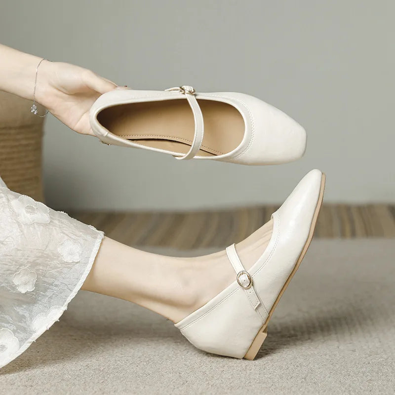 mary janes shoes woman height increasing flats soft leather ankle belt mocasines elevator shoes zapatos de mujer 2025
