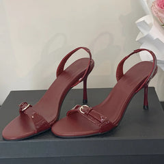 Narrow Band Open Toe Sandals Thin Low Heel Gladiator Party Shoes Zapatos De Mujer