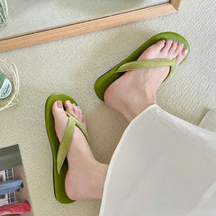 Candy Color Slipper Slip On Casual Flip Flop Shoes Soft Flat Heel Outdoor Beach Slide Woman