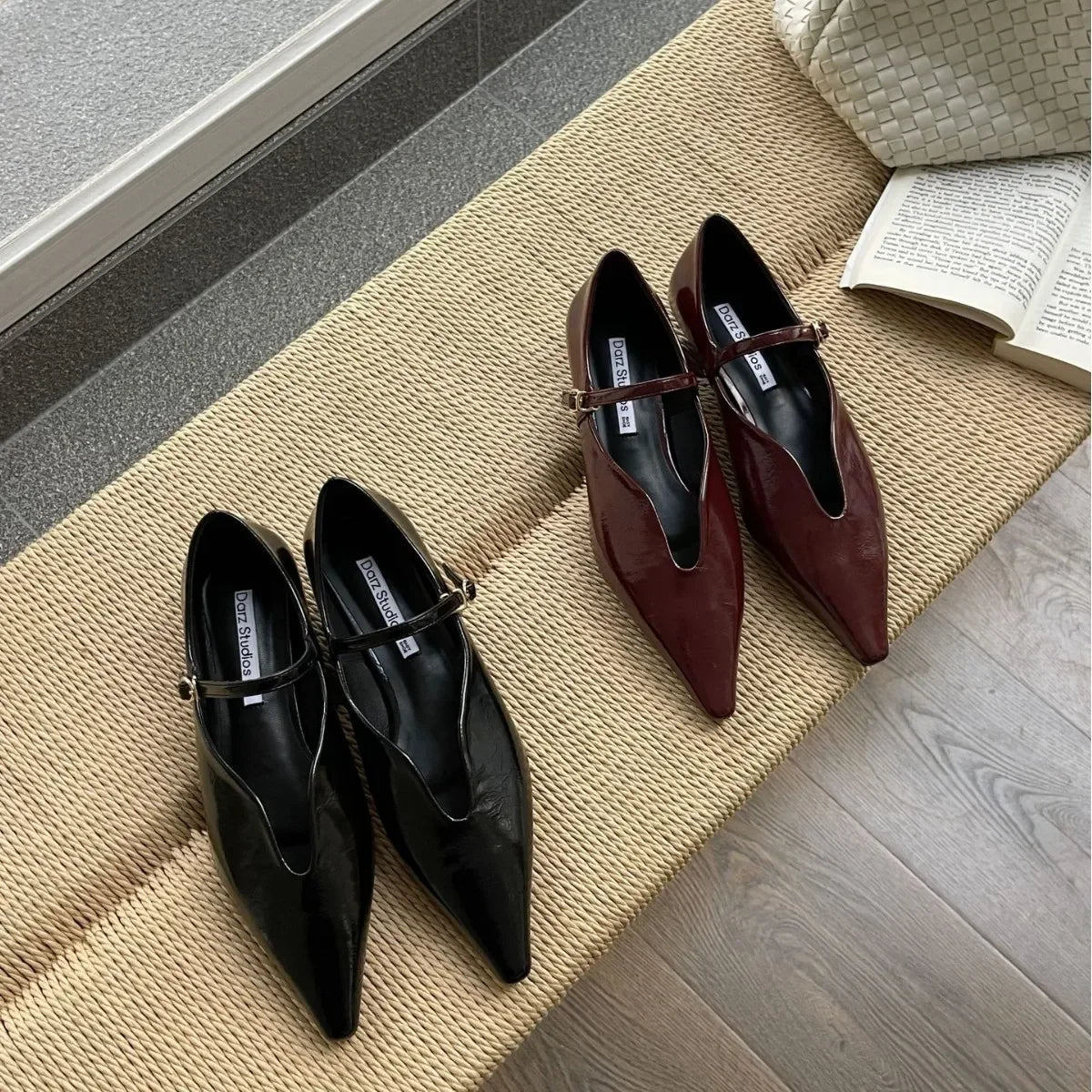 Comfort Shallow Flat Shoes Pointed Toe Elegant Office Shoes Buckle Strap Footwear Zapatos De Mujer