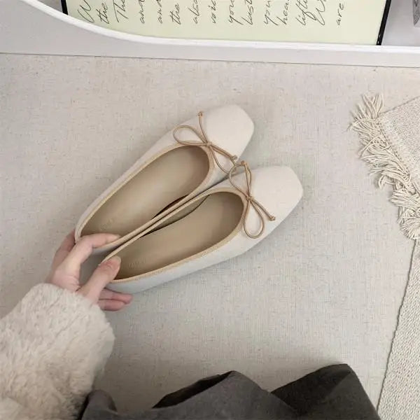 Increas Height Shoes Square Toe Casual Sneakers Clogs Platform All-Match Dress Flats Slip-on M