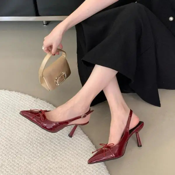 Sale Of Shoes Beige Heeled Sandals Black Pointed Comfort Girls Bow High Clear Low Fabric Casual P
