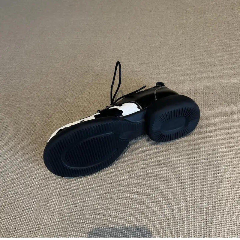 Soft Sole British Style Flats Casual Loafers Comfortable Rubber Bottom Non-slip Shoes