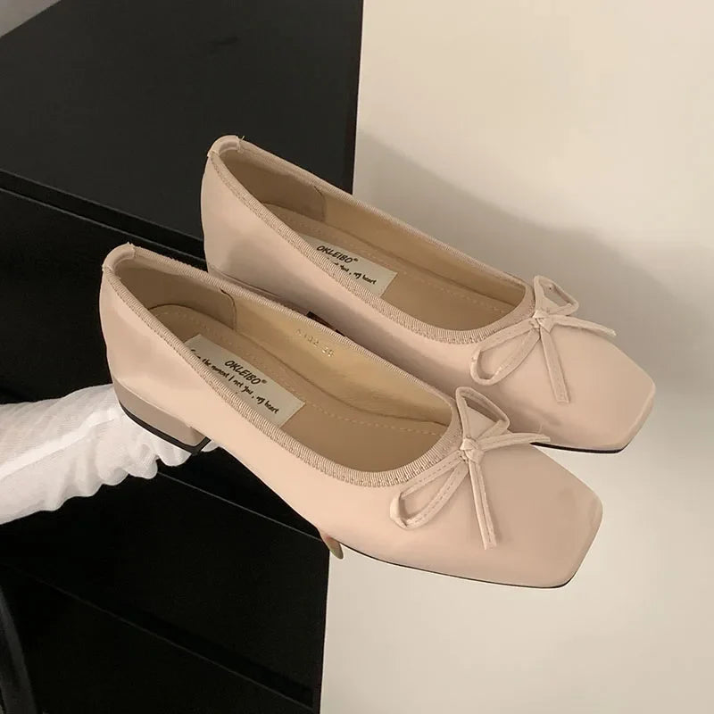 Shallow Flats Slip On Shoes Slides Silk Butterfly-Knot Footwear Flats With Shoes