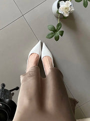 Pumps Pointed Toe Square Heels Elegant Mule Shoes Zapatos De Mujer