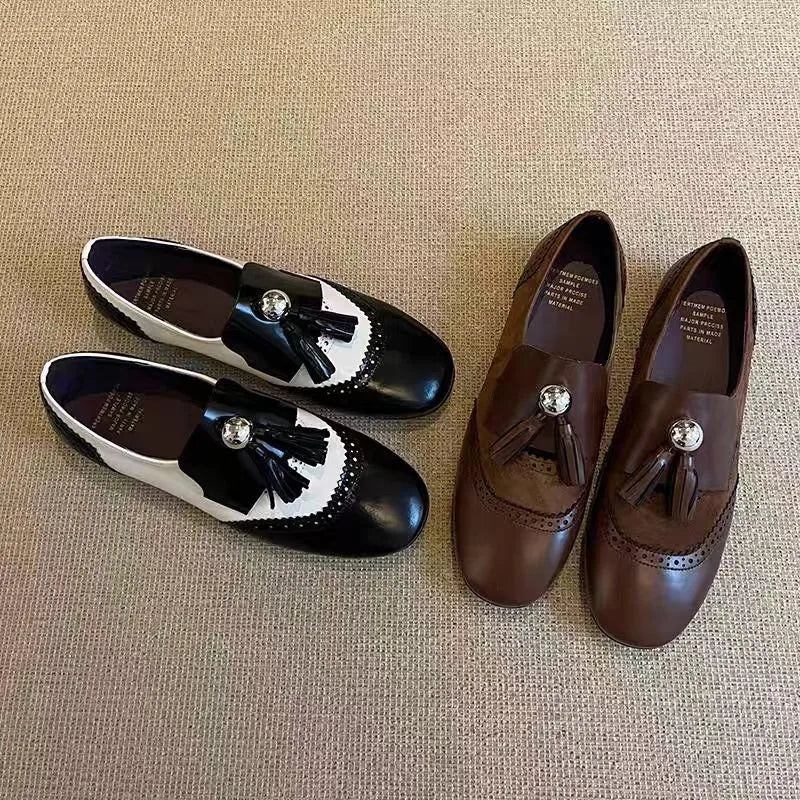 Flats Loafers Shoes Casual Mary Jane Dress Walking Pu Leather Lolitas Round-toed Shoes