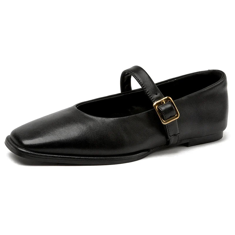 Shoes Genuine Leather Ballet Shoes Buckle Mary Jane Shoes's