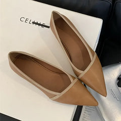 Elegant Pointed Toe Comfort Soft Leather Wedge Shoes Shoes Office Flats Loafers
