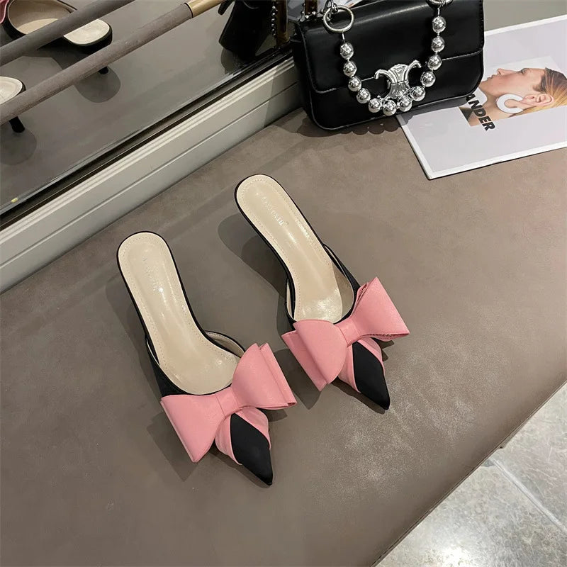 Beige Heeled Sandals Wedding Shoes Shallow Mouth Black High Lace Up Comfort Party Girls Stiletto Clear Pointed Rubber Silk
