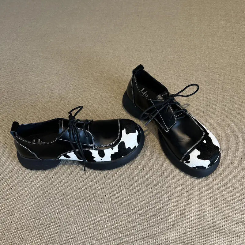 Soft Sole British Style Flats Casual Loafers Comfortable Rubber Bottom Non-slip Shoes