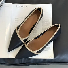 Elegant Pointed Toe Comfort Soft Leather Wedge Shoes Shoes Office Flats Loafers
