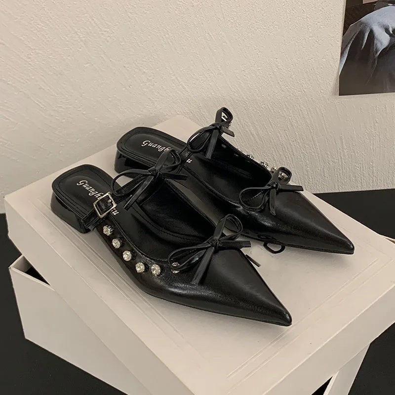 Butterfly-Knot Footwear Flats With Shoes