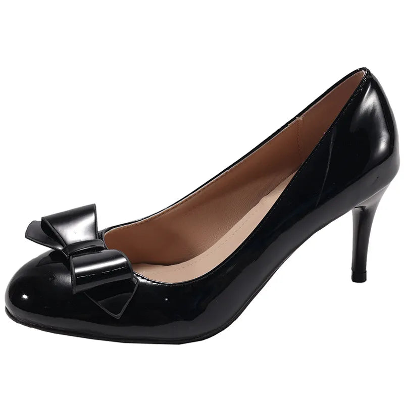 Thin High Heel Mary Jane Shoes Butterfly-knot Slip On Shoes Elegant Stripper Party Dress Pumps