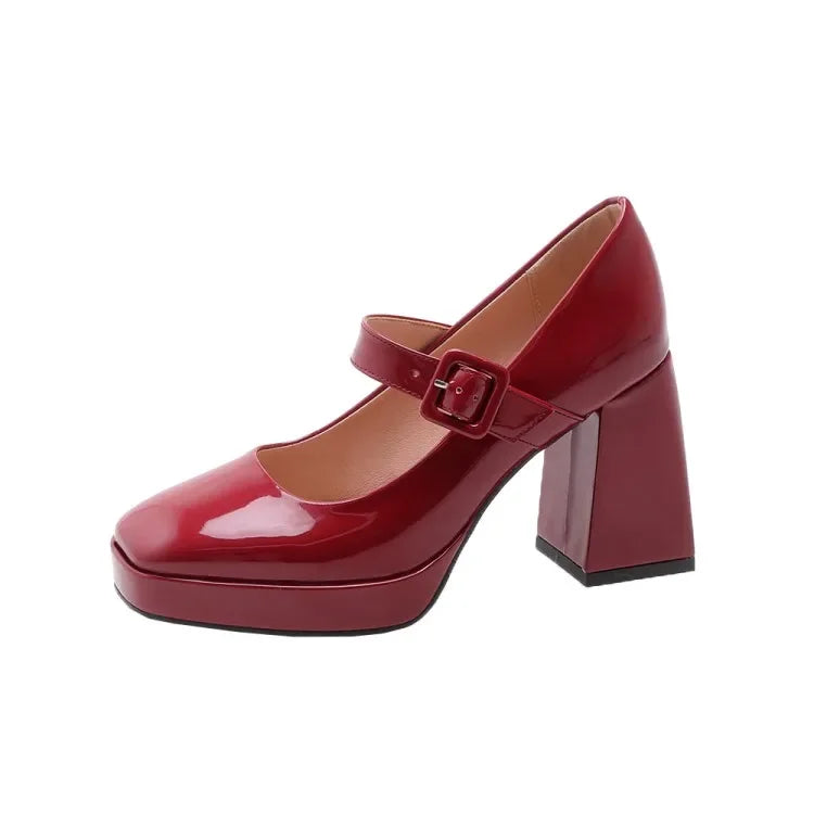 Red Patent Leather Mary Jane Pumps