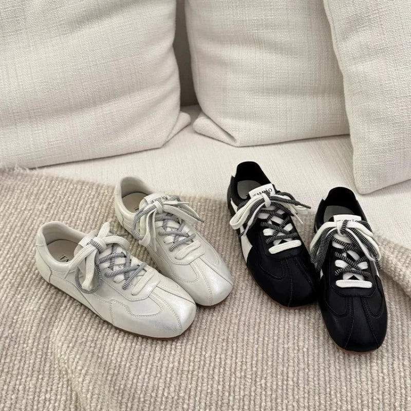 Flats Shoes Leather Shoes Moral Training Shoes Casual Flat Shoes Soft Sole zapatos de mujer