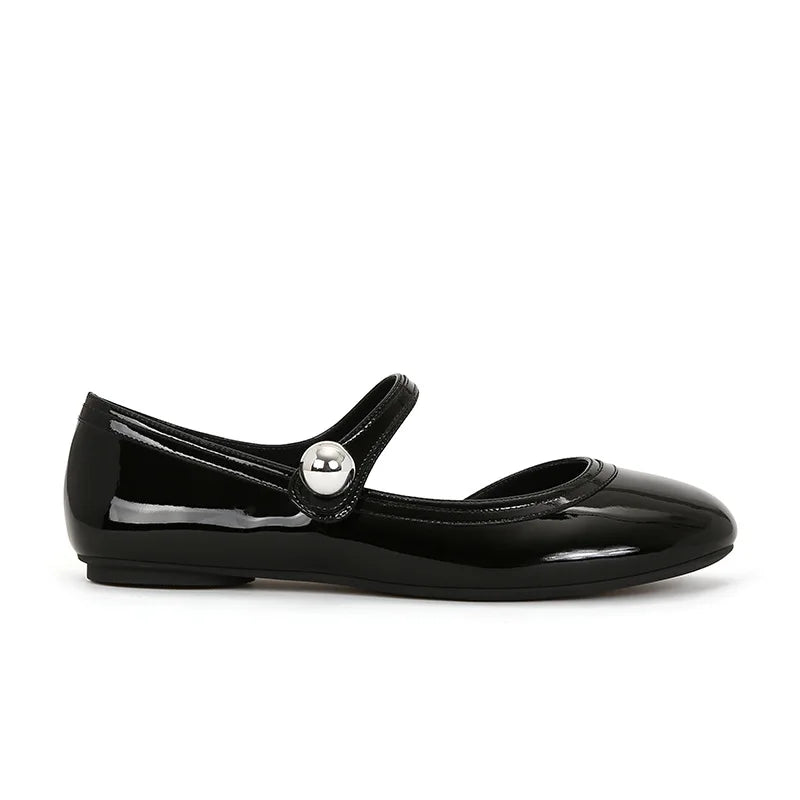 Cartoon Cute Leather Mary Jane Shoes Lolita Red Black Flat Keel Thin Shoes Girl High Quality