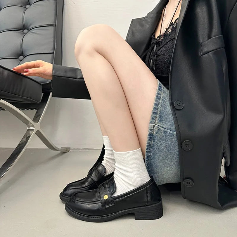 Flat Shoes Mary Jane Shoes Hot Sale Simple Causal Uniform Shoes Thick Bottom Non-slip
