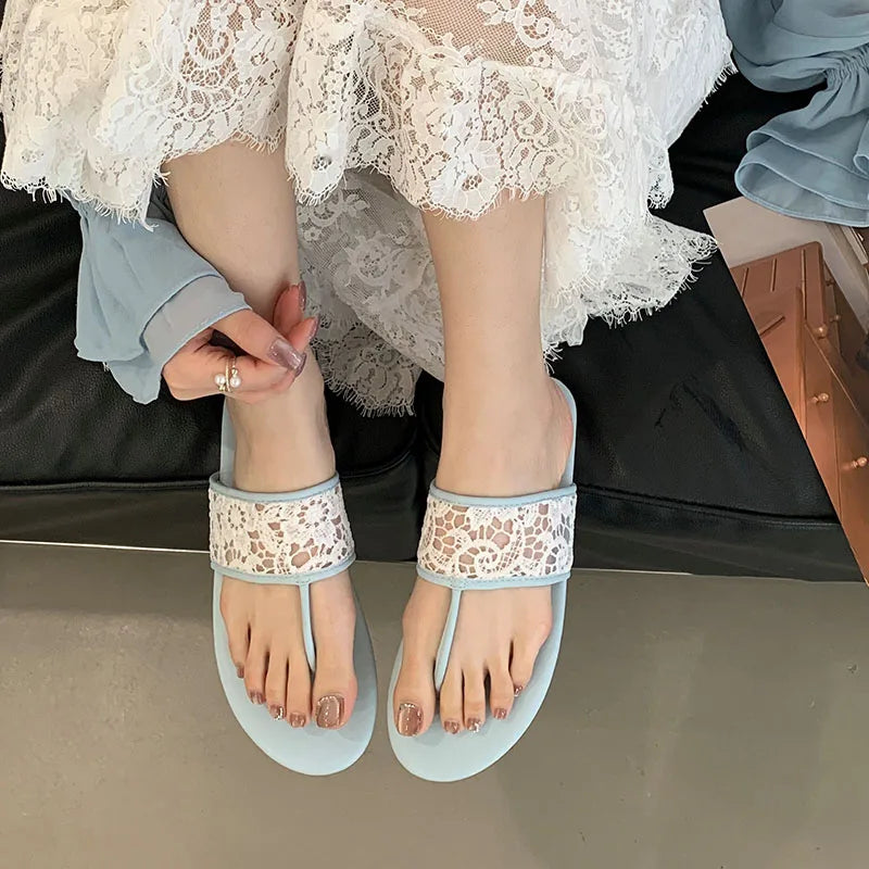Beach Slides Round Toe Flats Slippers Shoes Flip flops Flats Sandals Shoes