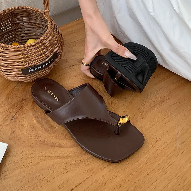 Beach Slides Flats Slippers Shoes Metal Flats Slippers Shoes Sandals Flip flops